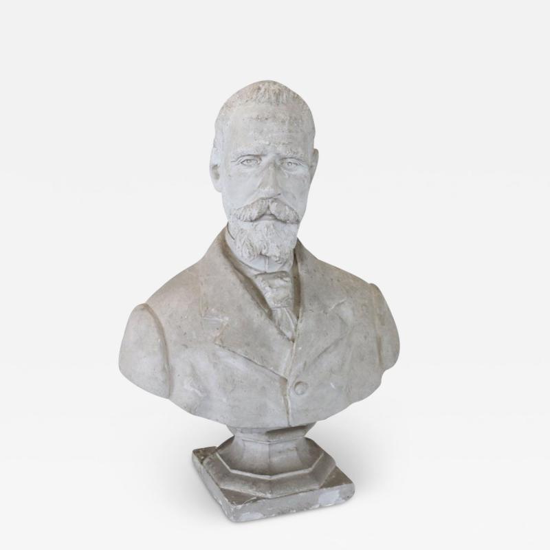 Late 19th Century Italian Sculpture Bust of Gentleman in Plaster