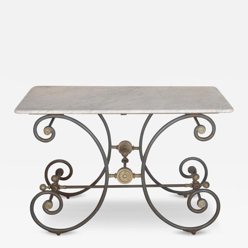 Late 19th Century Metal and Marble Patisserie Table