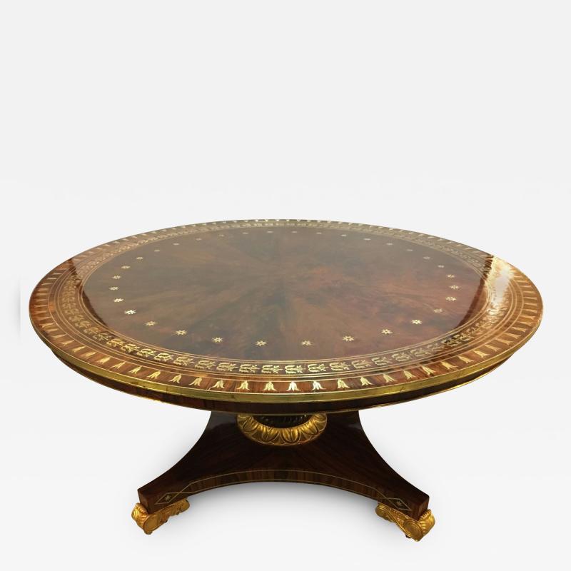 Late 19th Early 20th Century Russian Neoclassical Boule Inlaid Centre Tilt Table