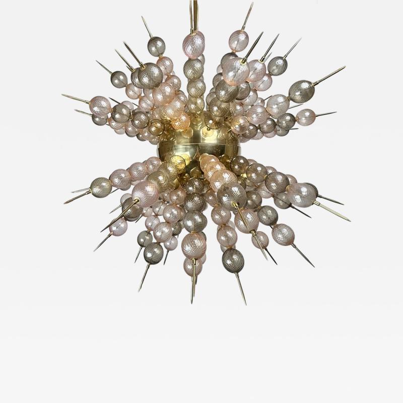 Late 20th Century Brass Balloton Murano Glass Sputnik Chandelier