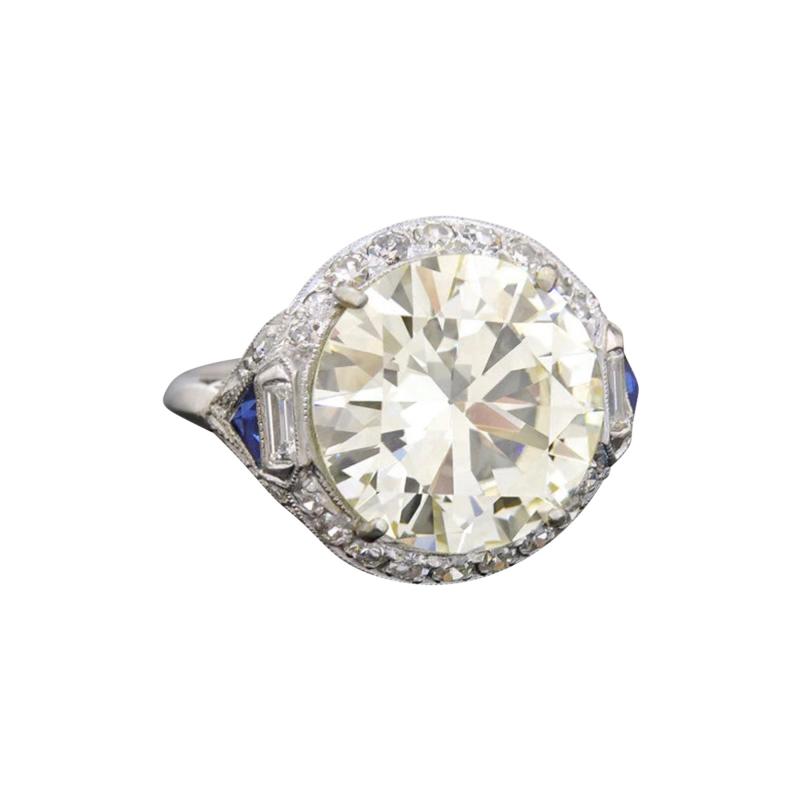 Late Art Deco Platinum Diamond Engagement Ring 6 29ctw