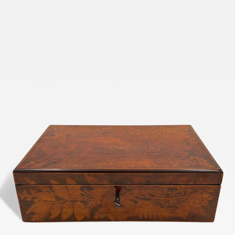 Late Biedermeier Jewelry Box Printed beech Germany circa 1840