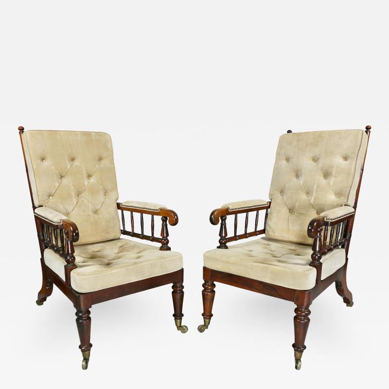 Late Regency Rosewood Armchairs a Pair