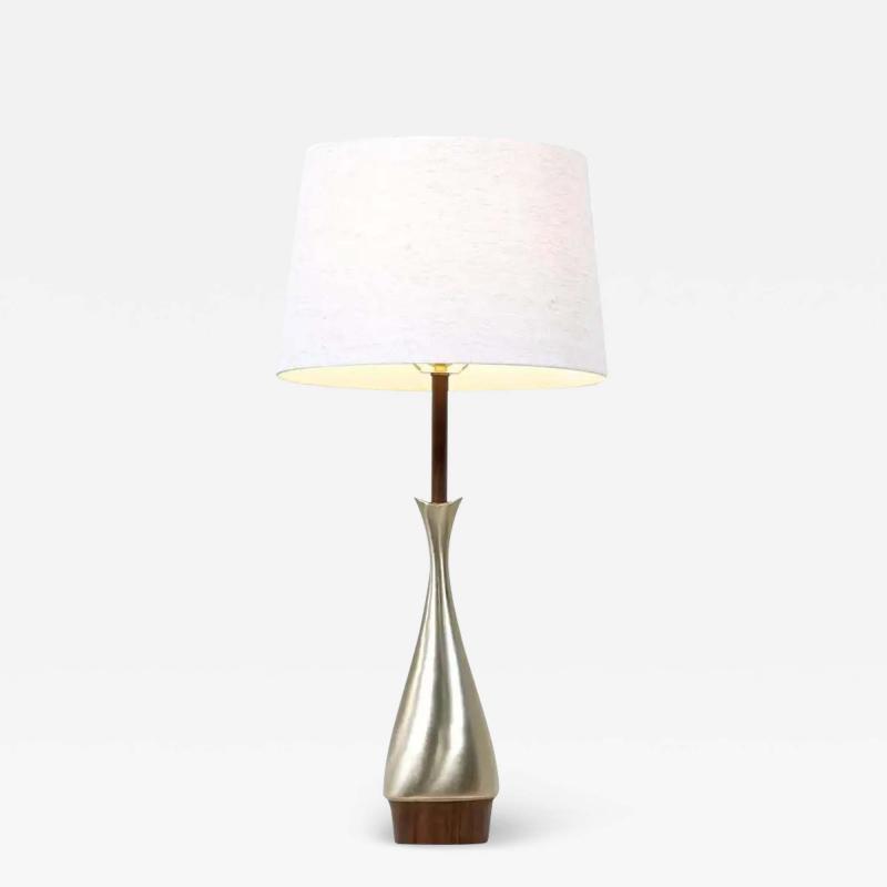 Laurel Light Co Mid Century Modern Sculpted Brass Table Lamp by Laurel