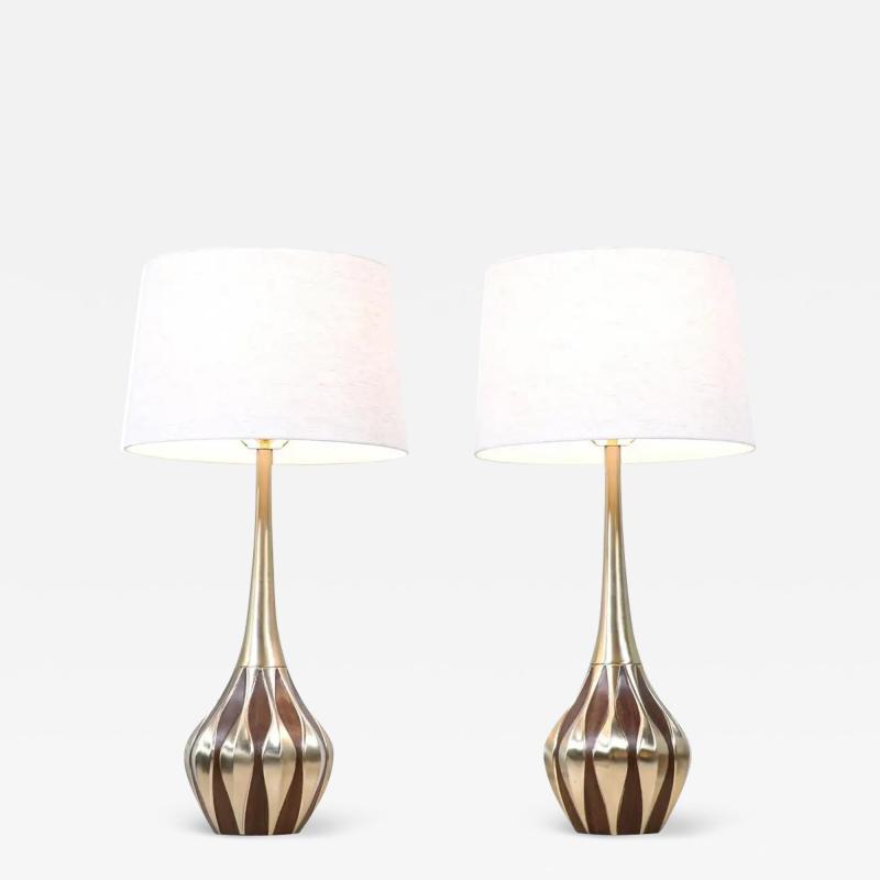 Laurel Light Co Mid Century Sculpted Brass Tables Lamp by Laurel