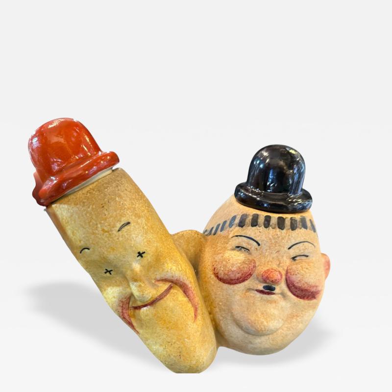 Laurel and Hardy Ceramic Caricatures Made in Italy mid century