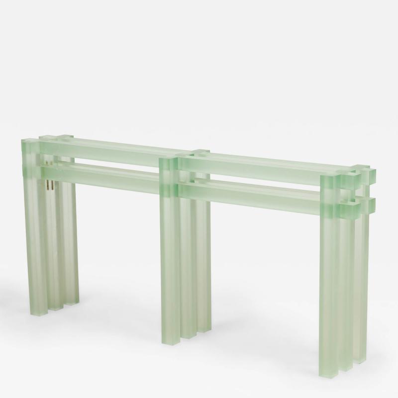 Laurids Gallee Austrian Contemporary Green Resin Console Table