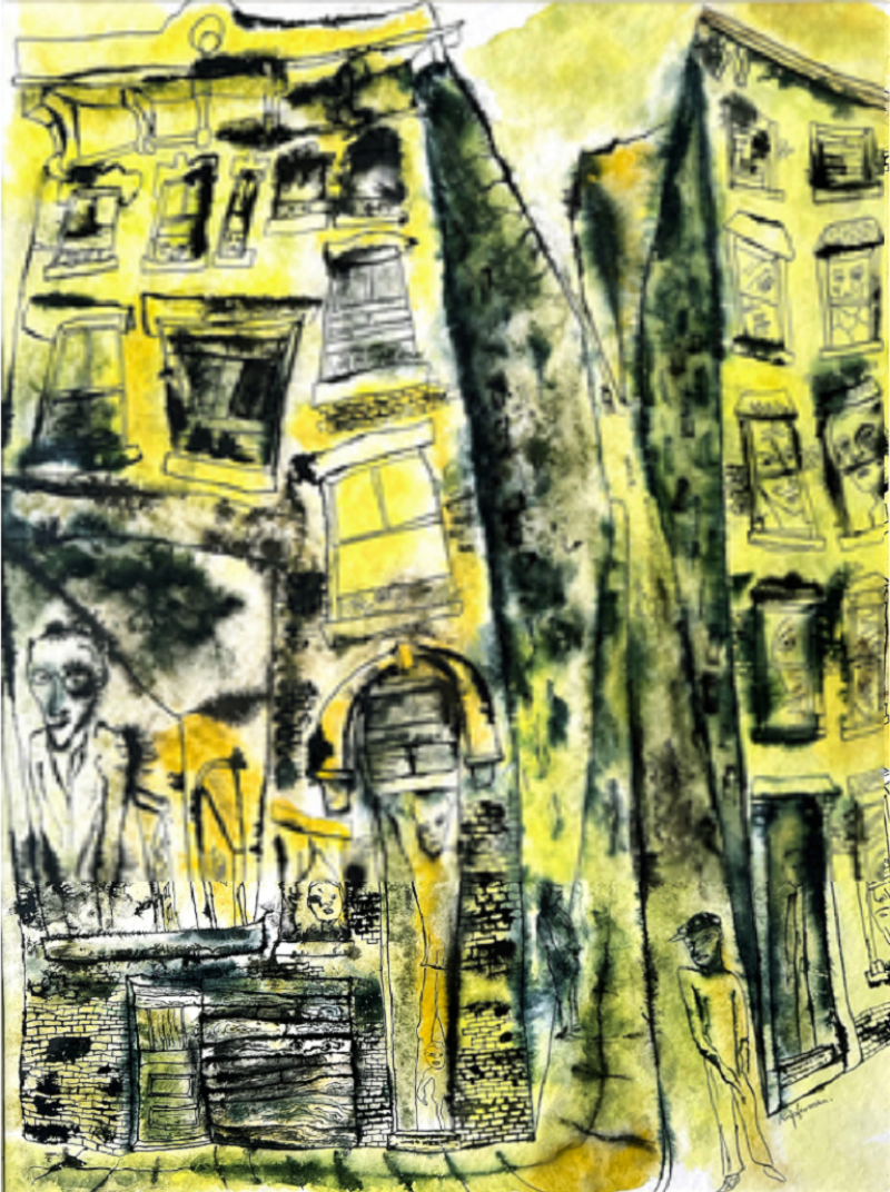 Lawrence Edward Kupferman Street Life New York Haunting Faces Windows Expressionism Mid Century 1946