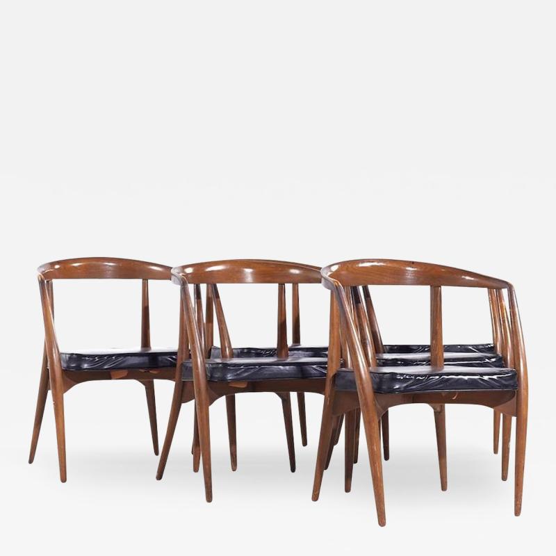 Lawrence Peabody Lawrence Peabody Mid Century Walnut Arm Chairs Set of 6