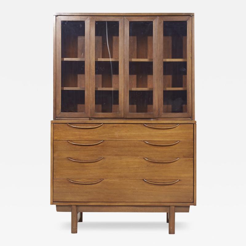 Lawrence Peabody Lawrence Peabody for Nemschoff Mid Century Walnut Credenza and Hutch