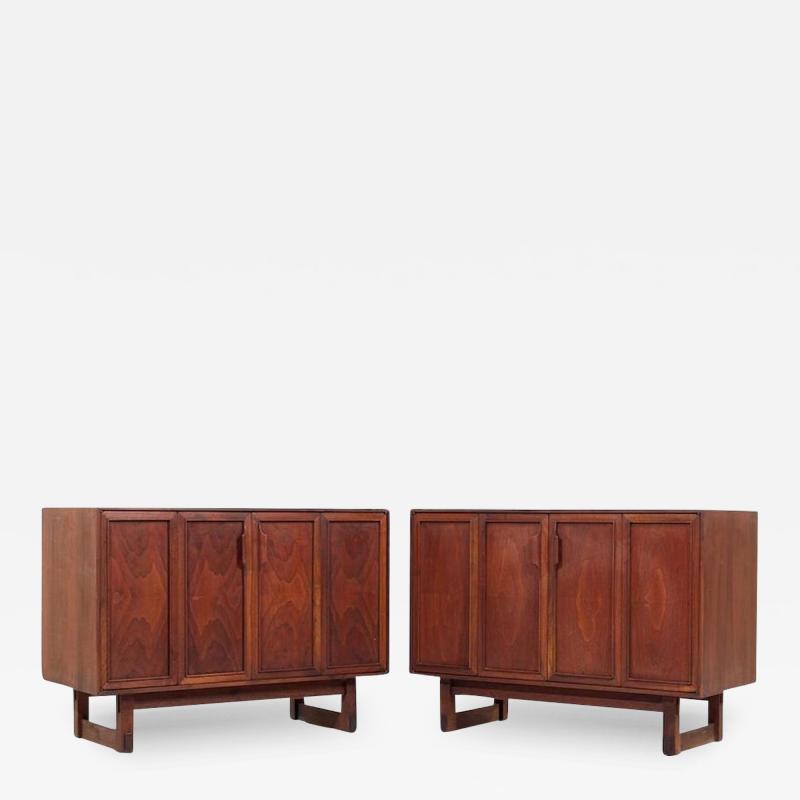 Lawrence Peabody Lawrence Peabody for Nemschoff Mid Century Walnut Dresser Chests Pair