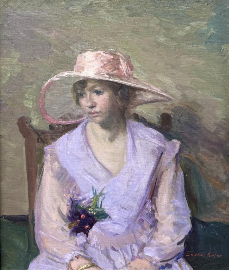 Lawton S Parker Young Woman with Pink Hat 