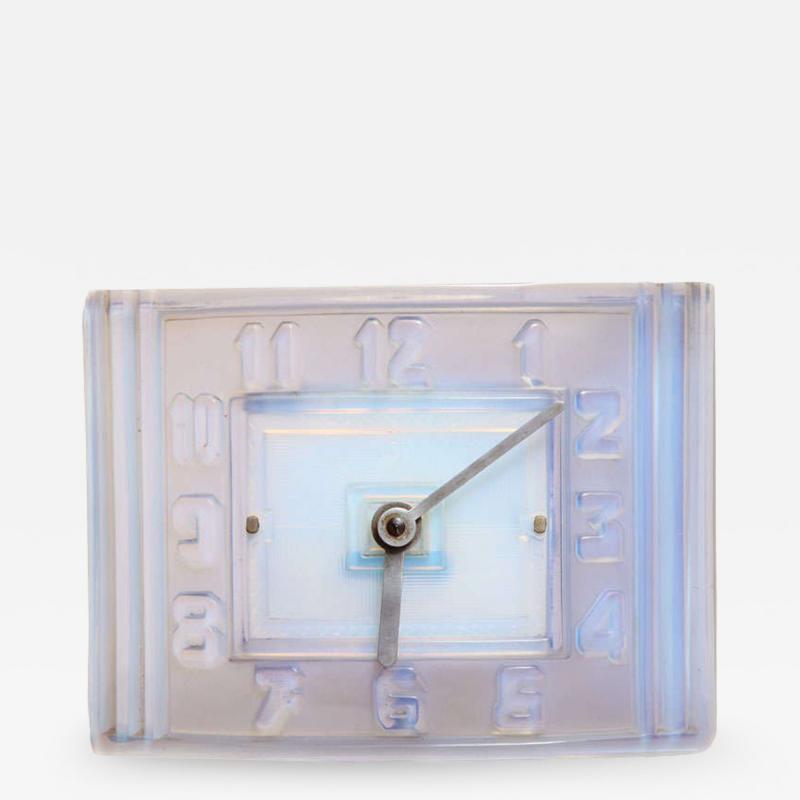 Le on Hatot Le on Hatot ATO Opalescent Glass Mantle Clock