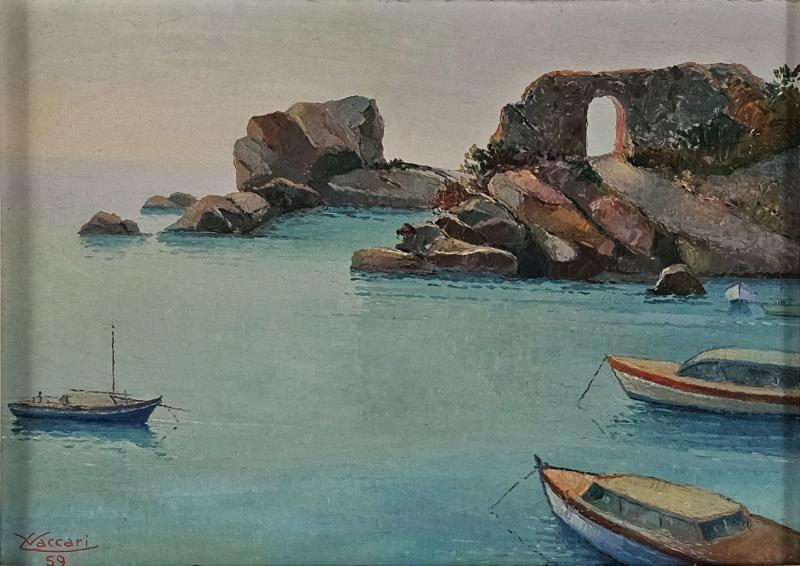 Leandro Vaccari LOlivetta Portofino Oil on Board 1959
