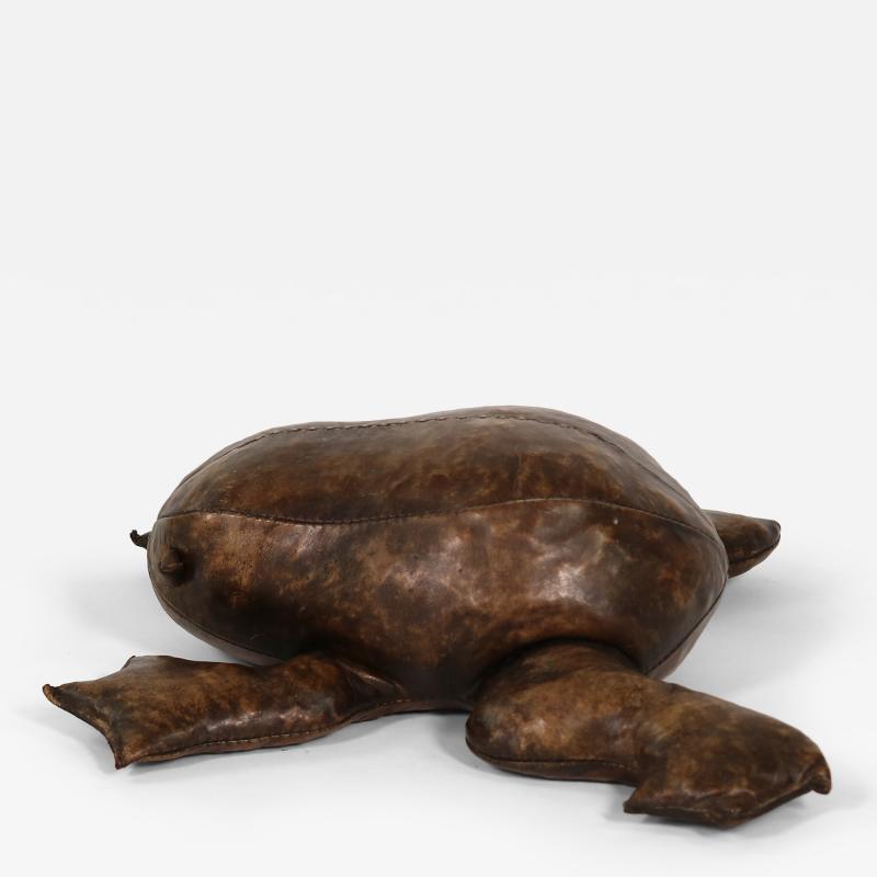 Leather Frog Footstool in the Manner of Dimitri Omersa