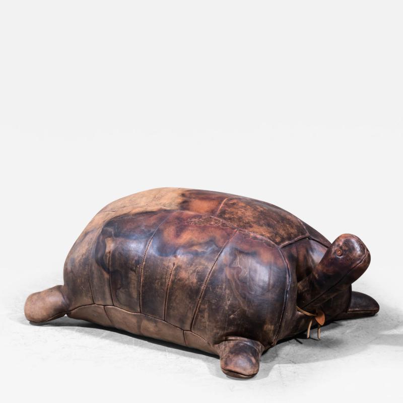 Leather turtle ottoman