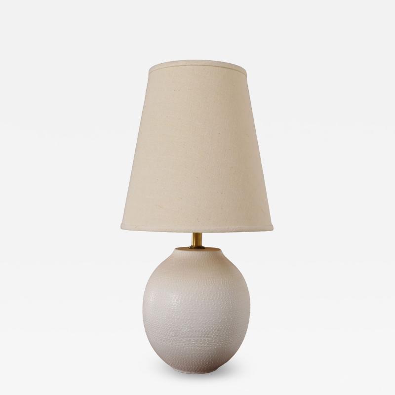 Lee Rosen Vintage White Stippled Ceramic Orb Table Lamp by Lee Rosen for Design Technics