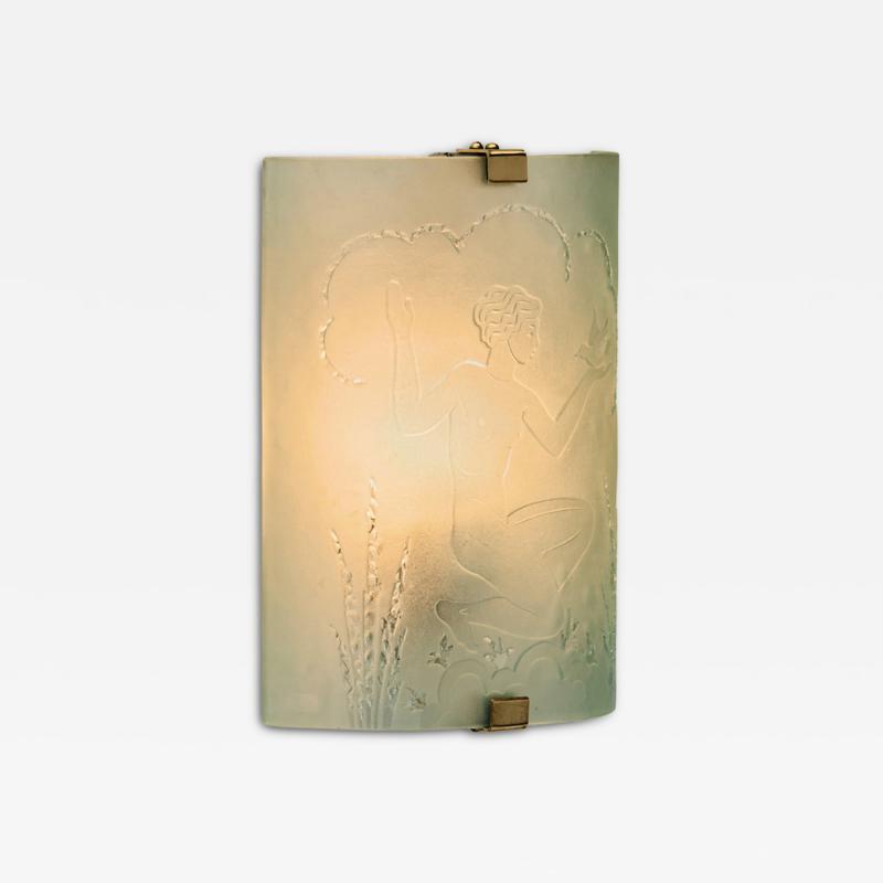 Leo Holmgren Swedish Grace Wall Lamp by Leo Holmgren for Gl ssner Co Sweden 1940s