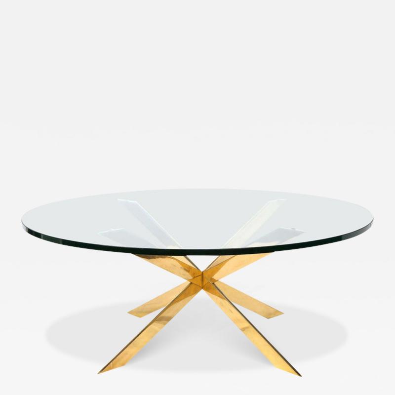 Leon Rosen Mid Century Modernist Double X Base Cocktail Table by Leon Rosen for Pace