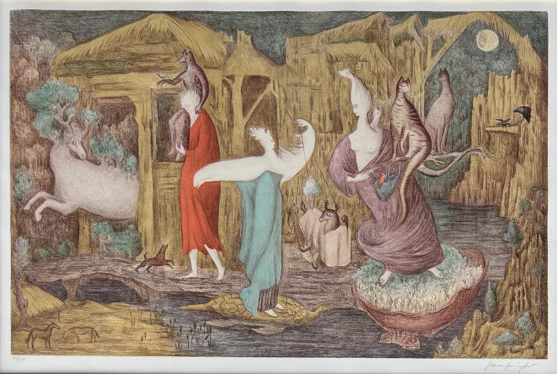 Leonora Carrington 1987 Mexican Leonora Carrington Surrealist Lithograph Signed Numbered 93 150