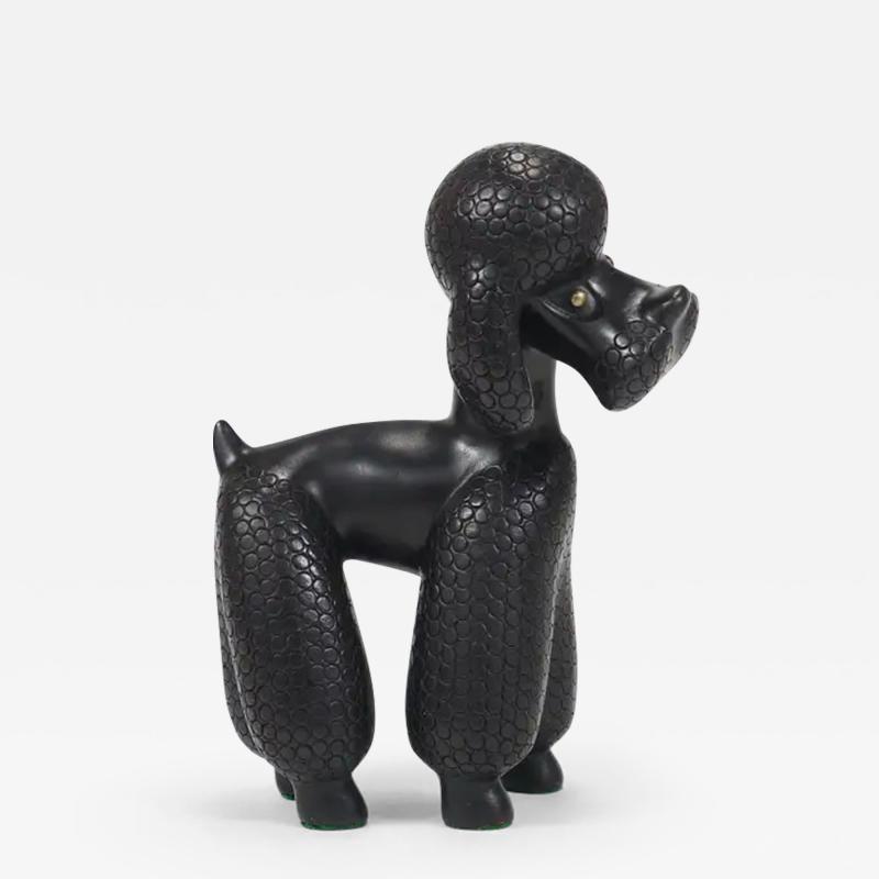 Leopold Anzengruber Charming Dog Poodle Sculpture Figurine by Leopold Anzengruber Austria 1950s