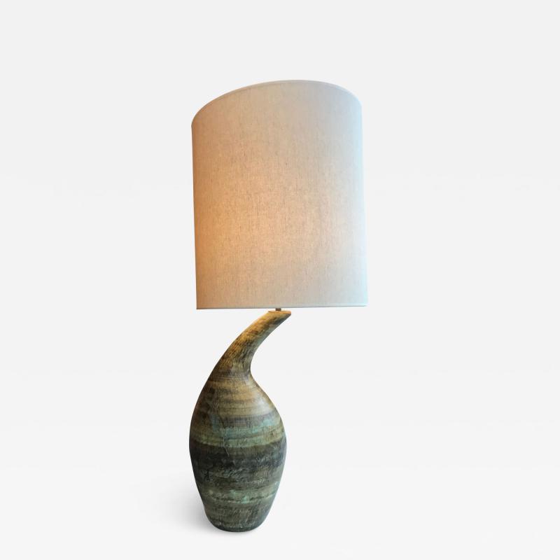 Les 2 Potiers Michelle et Jacques Serre Ceramic table lamp by Les 2 Potiers France 1960s