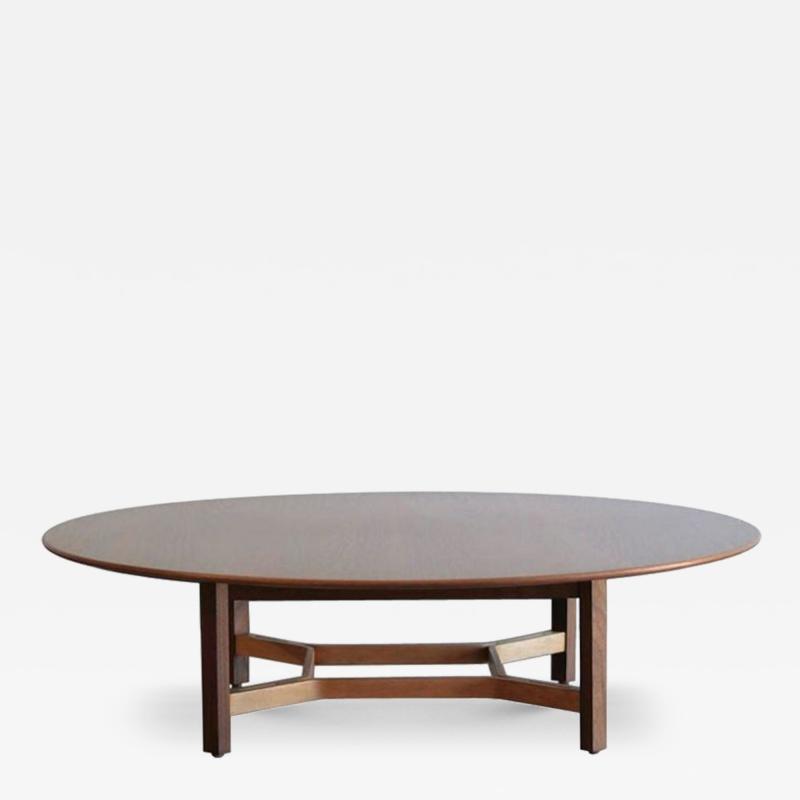 Lewis Butler Natural Walnut Coffee Table by Lewis Butler for Knoll C 1950s