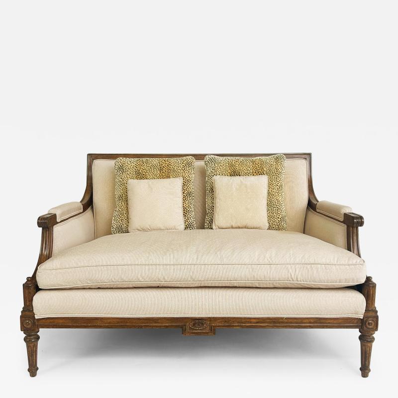 Lewis Mittman Vintage French Louis XVI Style Loveseat Lewis Mittman Attributed Upholstered