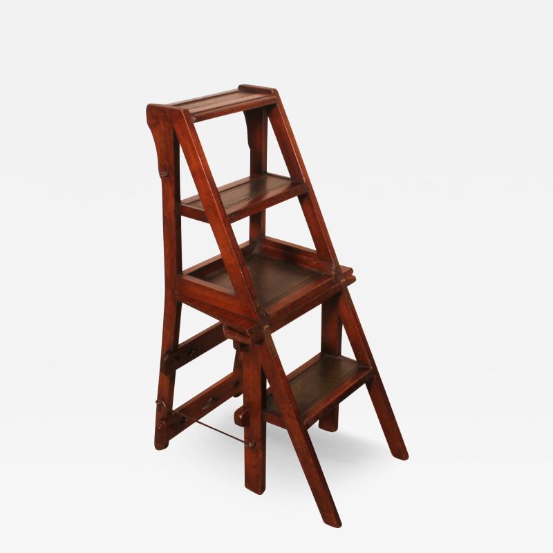 Library Stepladder Transformable Into Chair 19th Century