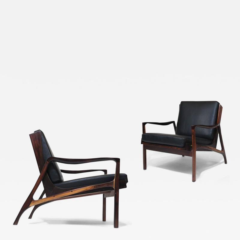 Liceu de Artes e Officios Brazilian Rosewood Lounge Chairs