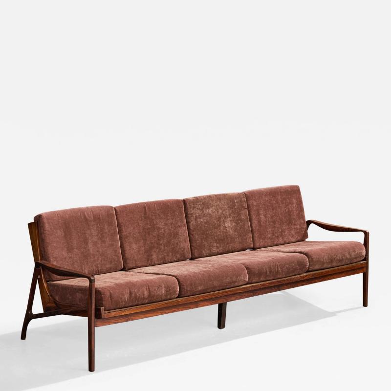 Liceu de Artes e Oficios Sofa with Wood and Fabric Brazil 1960s