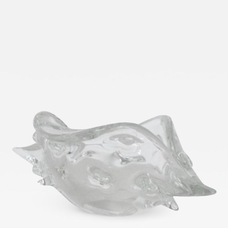 Licio Zanetti Italian Mid Century Blown Glass Shell by Licio Zanetti