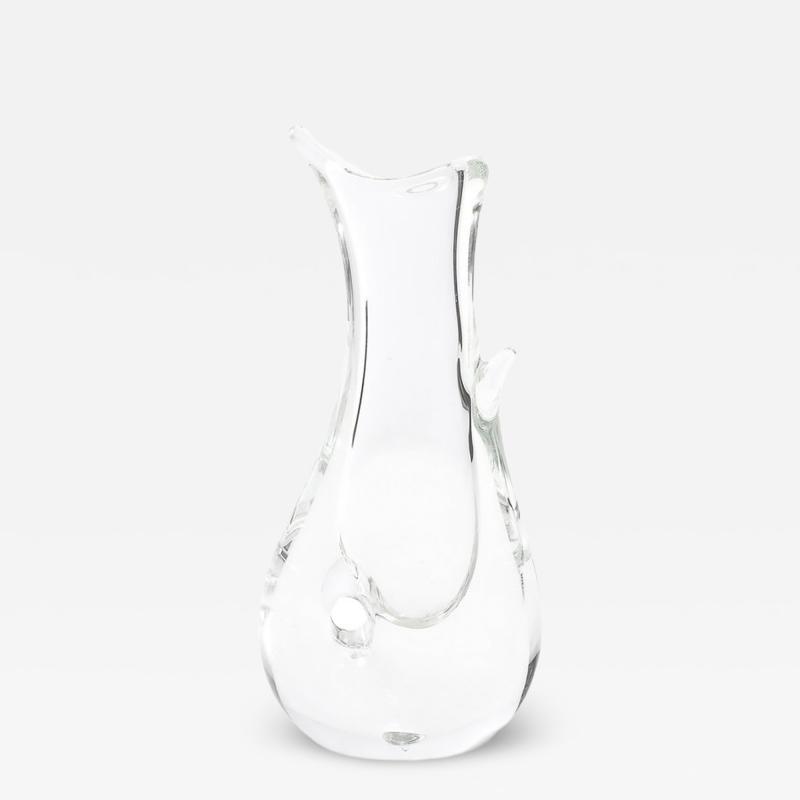 Licio Zanetti Mid Century Modern Sculptural Translucent Handblown Murano Vase by Licio Zanetti