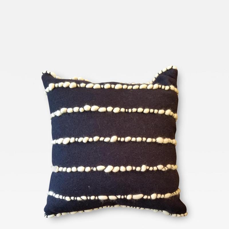 Lido II Navy Blue Merino Wool Pillow