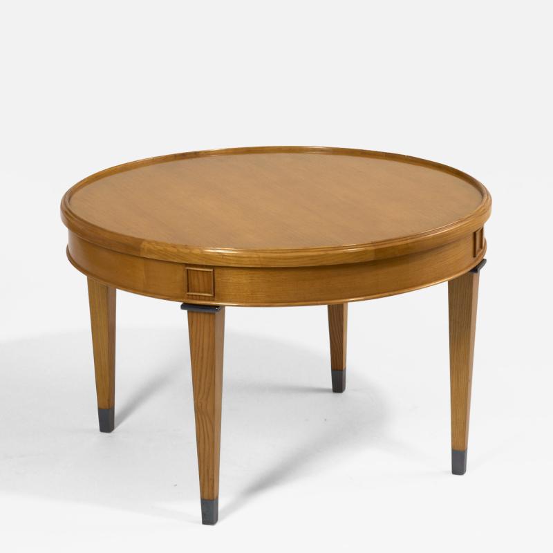 Light Wood Neoclassical Coffee Table France 1950s