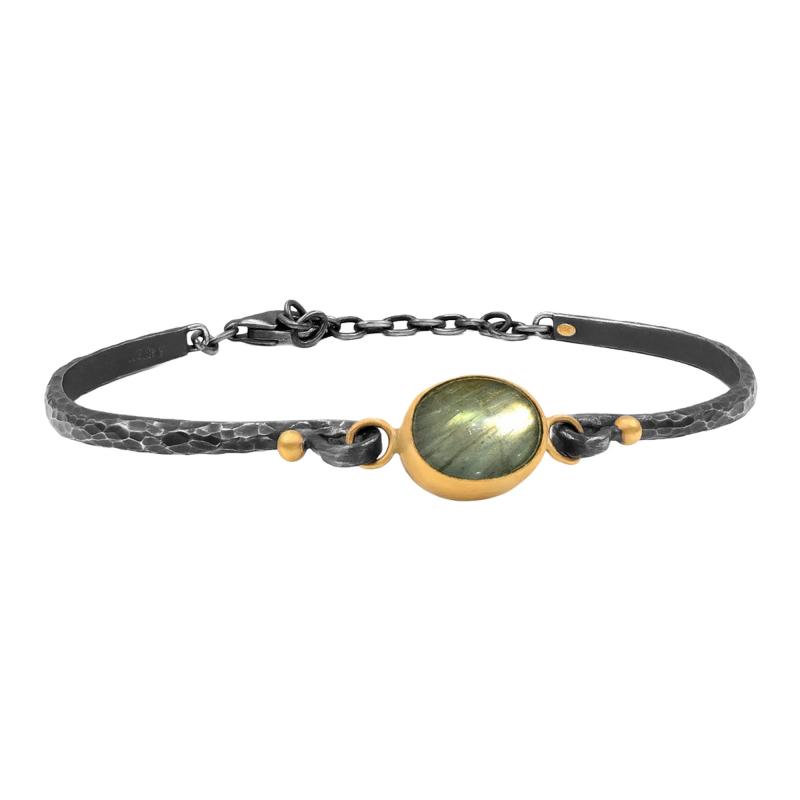 Lika Behar Lika Behar Labradorite 24k Gold Oxidized Silver Bracelet