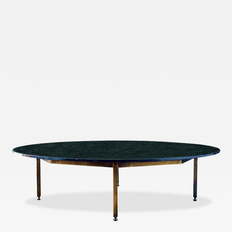 Liliana Grassi Liliana Grassi Low Granite and Brass Coffee Table 1950