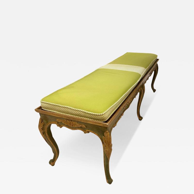 Lime green wooden bench