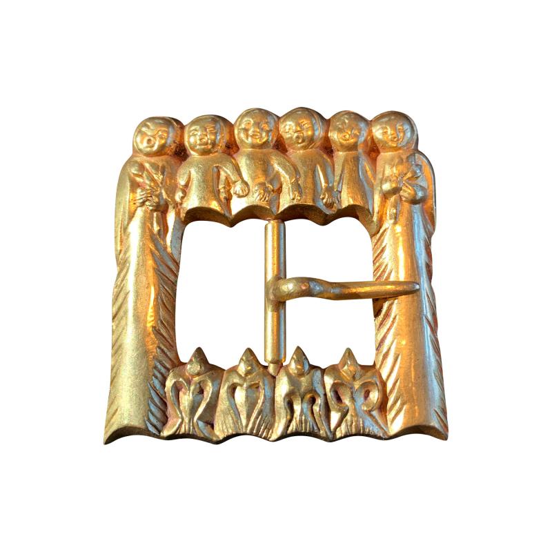 Line Vautrin French Bronze Art Sculptural Buckle Line Vautrin