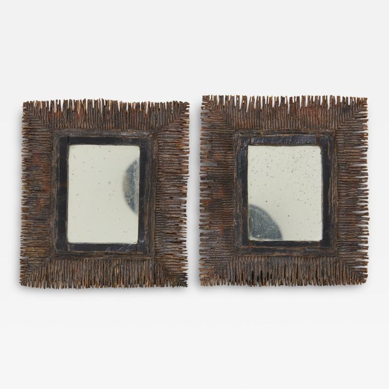 Line Vautrin Line Vautrin pair of d chiquet e talosel resin mirrors 1960