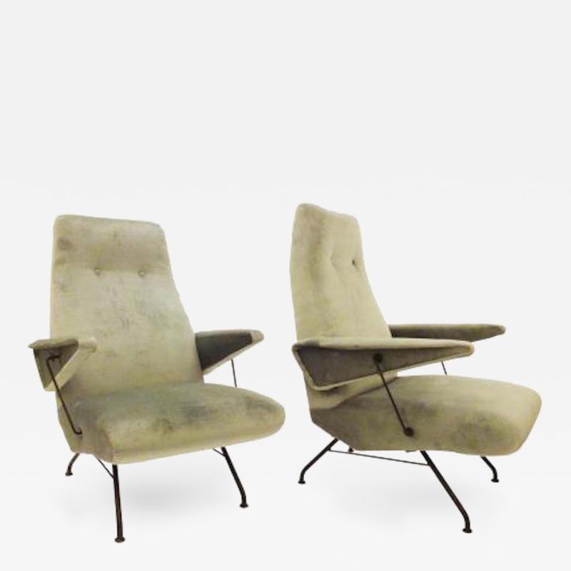 Lio Carminati Pair of Mid Century Club Chairs by Lio Carminati Circa 1955