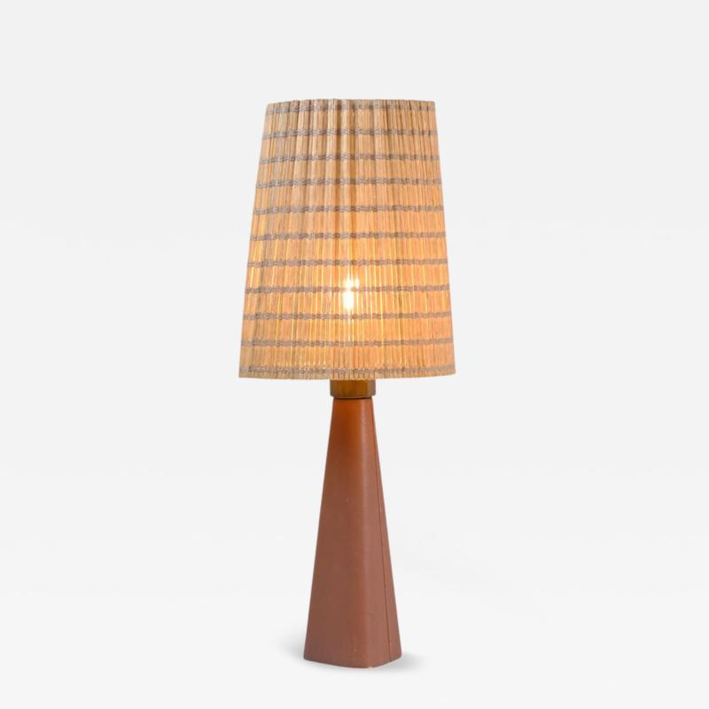 Lisa Johansson Pap Lisa Johansson Pap Table Lamp 46 186 LJP in Leather Rattan Orno 1950s
