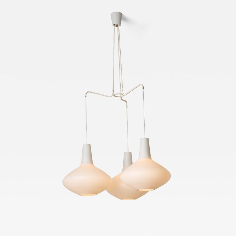 Lisa Johansson Pape Bulbo Opaline Glass Chandelier 1950s