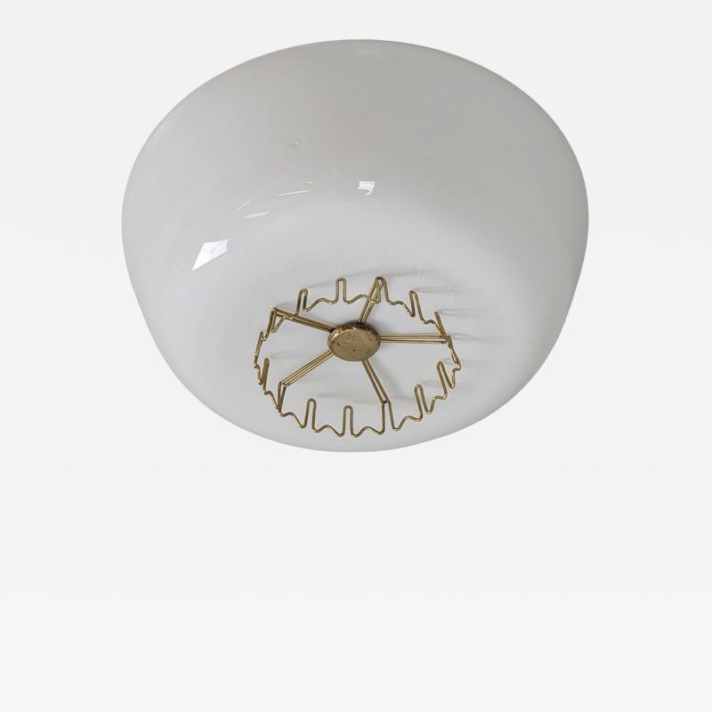 Lisa Johansson Pape Lisa Johansson Pap Brass Opaline Flush mount model 71 116 Orno 1950s