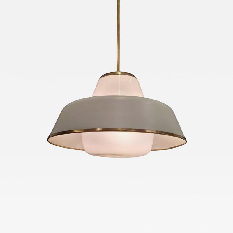 Lisa Johansson Pape Lisa Johansson Pap Ceiling Pendant 61 347 Glass Brass Gray Paint Orno 1950s