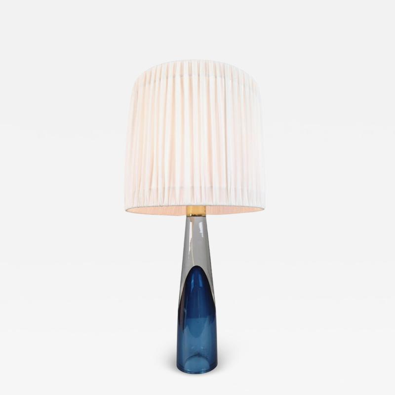 Lisa Johansson Pape Lisa Johansson Pape Blue Art Glass Table Lamp Missis Orno Ittala 1950s