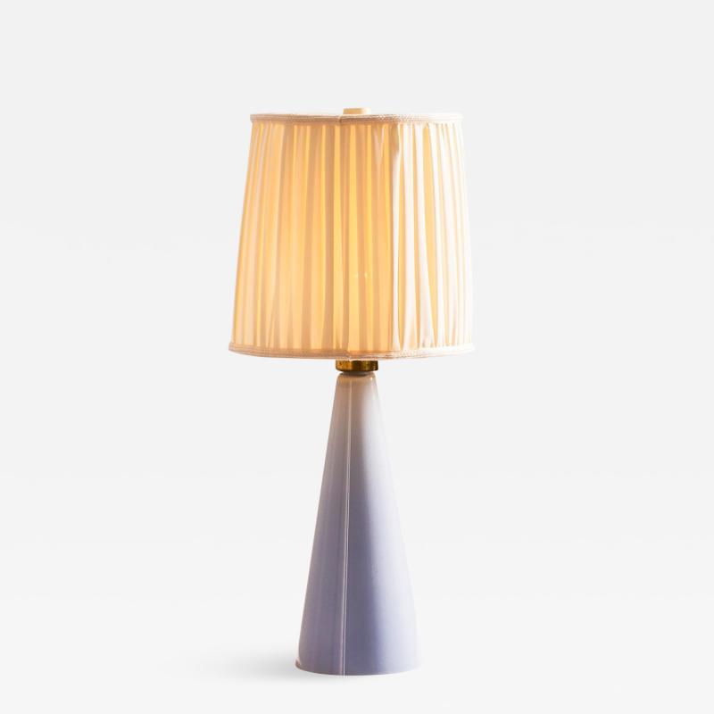 Lisa Johansson Pape Lisa Johansson Pape Blue Glass Table Lamp with Pleated Silk Shade