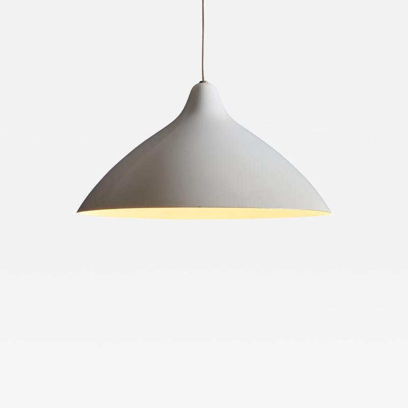 Lisa Johansson Pape Lisa Johansson Pape for Orno White Pendant Lamp in Aluminum Finland 1960s