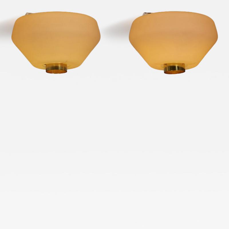Lisa Johansson Pape Pair of Lisa Johansson Pape 71 164 Ceiling Lights for Orno Finland 1960s