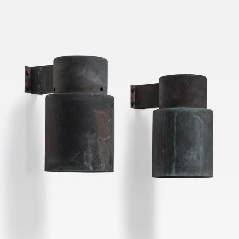 Lisa Johansson Pape Set of 4 Lisa Johansson Pape copper wall lamps for Orno